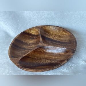 Vintage monkey pod 3 spot dish trinket holder, wonderful condition Boho 70’s